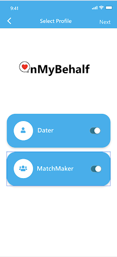 OnMyBehalf Screen 2