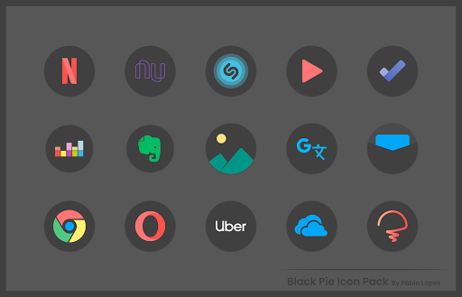 Screenshot of Black Pie - Icon Pack