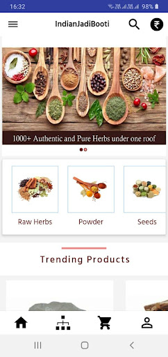 Android application IndianJadiBooti App - Shop Ayu screenshort