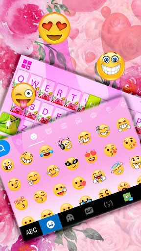 Pink Girly Floral Keyboard The Screen 2