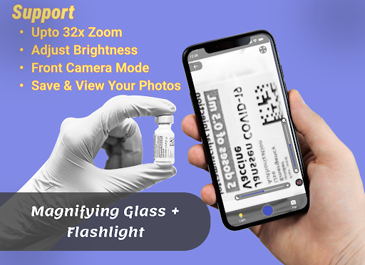 Android application Magnifying Glass + LED light screenshort