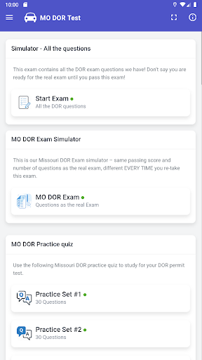 Missouri DOR Test Screen 3