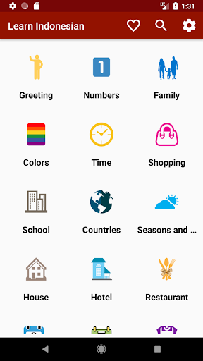 Android application Learn Indonesian OfflineForGo screenshort
