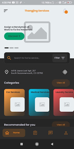 Android application Thangjing Services screenshort