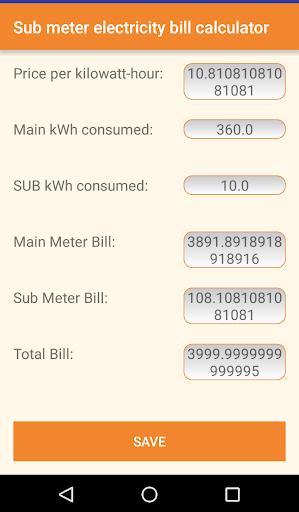 Sub Meter Electricity Bill Cal