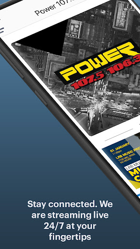 Android application Power 107.5 screenshort