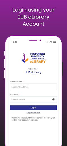 Android application IUB eLibrary screenshort