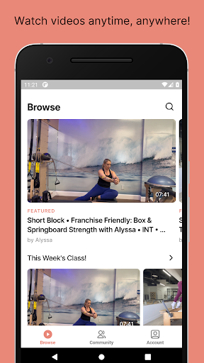 Android application Class Choreography | Pilates screenshort