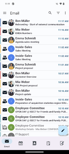 Android application ISEC7 MAIL for Intune screenshort