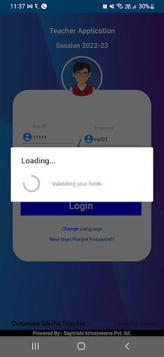 Android application Apex - Teacher screenshort