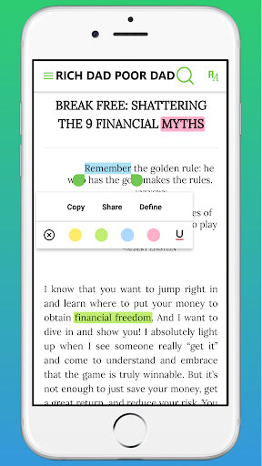 Android application Rich Dad Poor Dad Summary Book screenshort