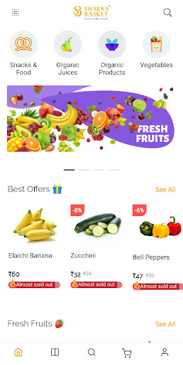 Android application Swarna Basket : 100% Natural a screenshort