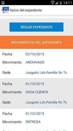 Cons. Expedientes Judiciales