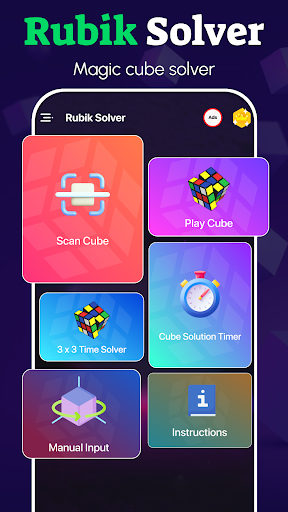 Android application Rubik's Cube Puzzle Solver app screenshort