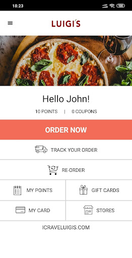Android application Luigi's Pizzeria of New York screenshort