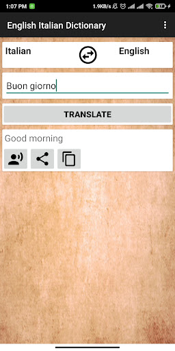 English Italian Dictionary Screen 3