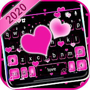 Love Pink Hearts Keyboard Background