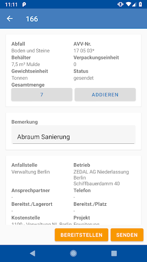 ZEDAL Abfallscan Screen 2