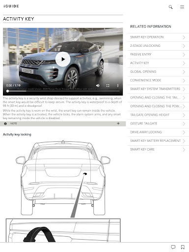 Screenshot of Land Rover iGuide
