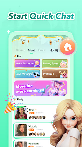 Android application Sona:Group Voice Chat Room screenshort