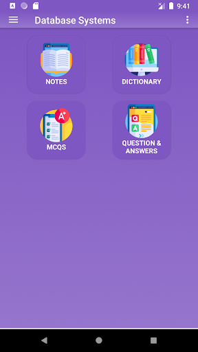Android application Database Systems screenshort