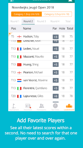Parrow - Live Golf Scoring Screen 2