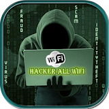Hacker all Wifi simulated icon