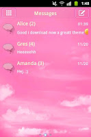 screenshot of Pink Clouds Theme GO SMS Pro