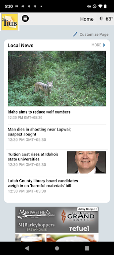 The Lewiston Tribune Screen 2