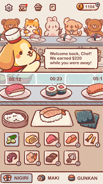 Revolving Sushi - Yo.Doggies 1.2 APK + Mod (Unlimited money) for Android