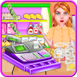 Pizza maker cash register icon