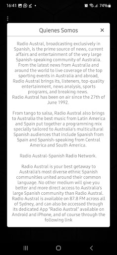 Radio Austral Screen 3