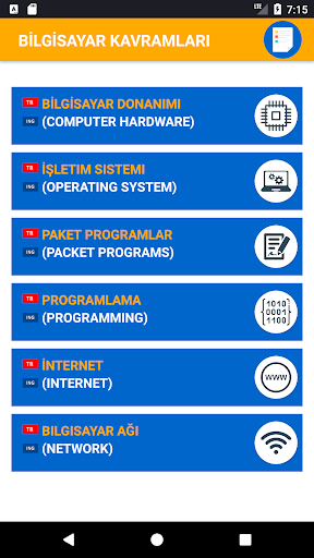 Android application Bilgisayar Kavramları screenshort