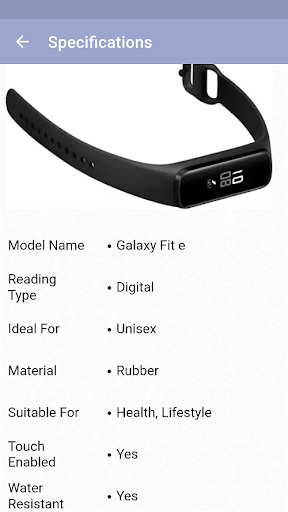 Galaxy Fit-e Guide Screen 2