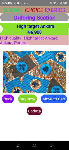 Choice Fabrics Store Screen 2