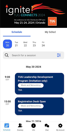 Android application TUG Events screenshort