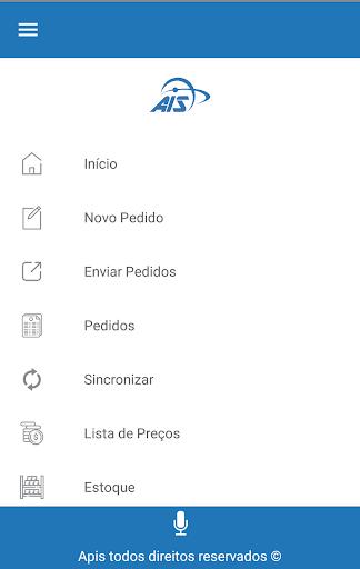 Android application Apis Força de Vendas screenshort