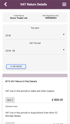 eFileReady MTD VAT Screen 3