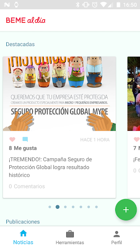 Android application BEME al día screenshort