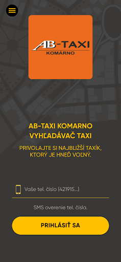 Android application AB-taxi Komárno screenshort