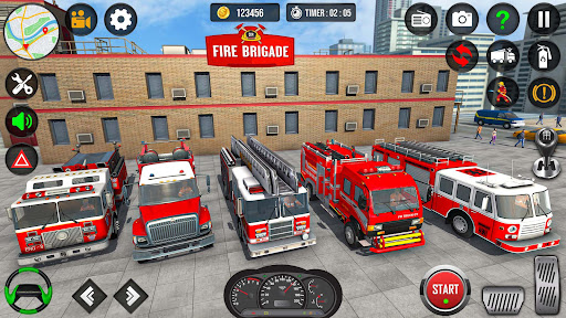 Firefighter Fire Truck Game 3D Screen 3