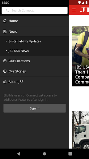 JBS Connect Screen 2