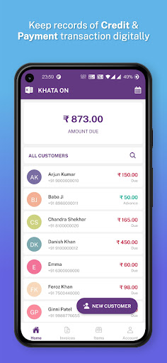 Android application KhataOn - Bahi Khata & Invoice screenshort