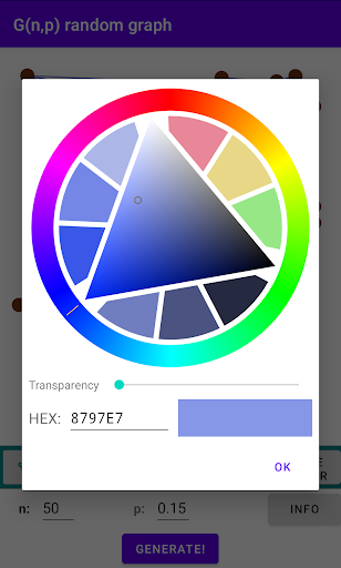 Android application G(n,p) random graph screenshort