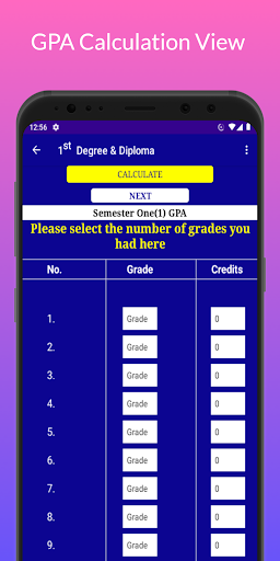 UEW GPA Calculator
