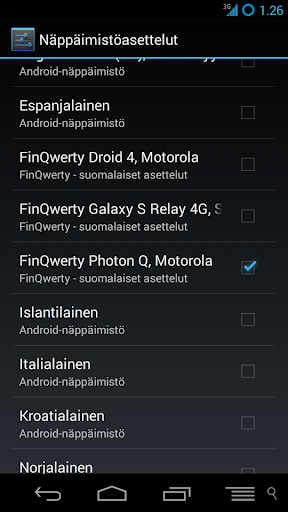 FinQwerty Keyboard Layouts Screen 2