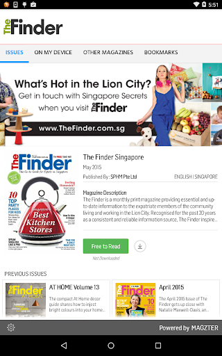 Android application The Finder Singapore screenshort