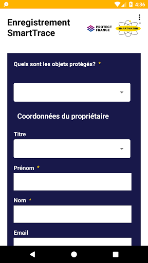 Enregistrement SmartTrace Screen 2