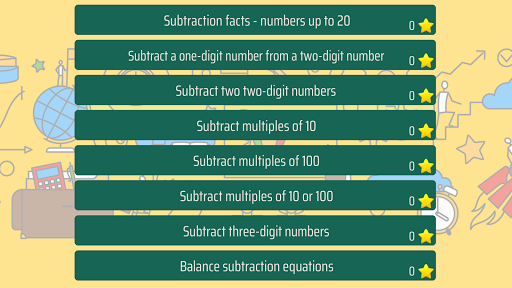 Android application Subtraction 2nd grade Math screenshort