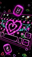 screenshot of Neon Heart Wings Keyboard Them